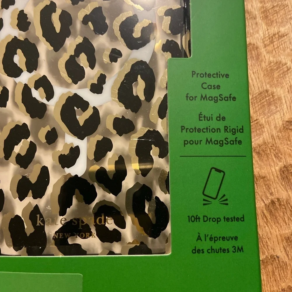 Kate Spade Black and White Leopard Print Phone Case